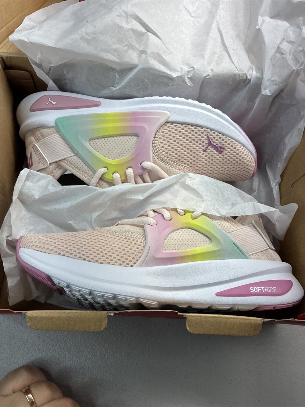 PUMA Softride Enzo Evo Sunset Fade Girls Pink Sneakers Casual Size 5 Junior